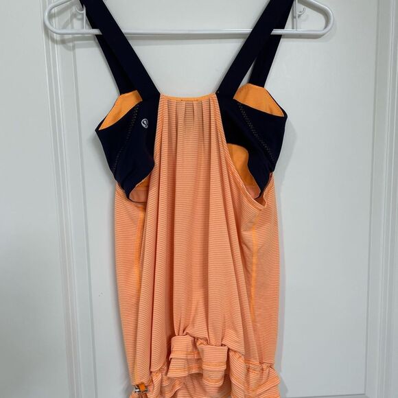 Lululemon Run back on track Orange tangerine tank top with built in bra size 4 - Picture 3 of 8